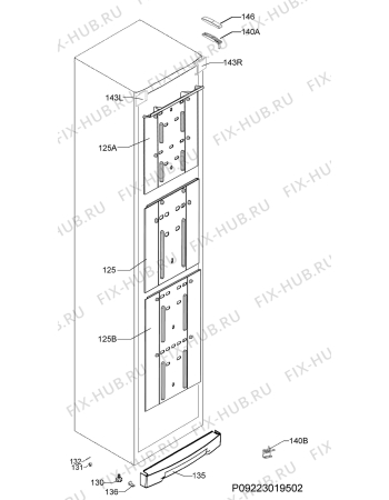 Схема №3 A82700GNW0 с изображением Дверь для холодильника Aeg 140043263361